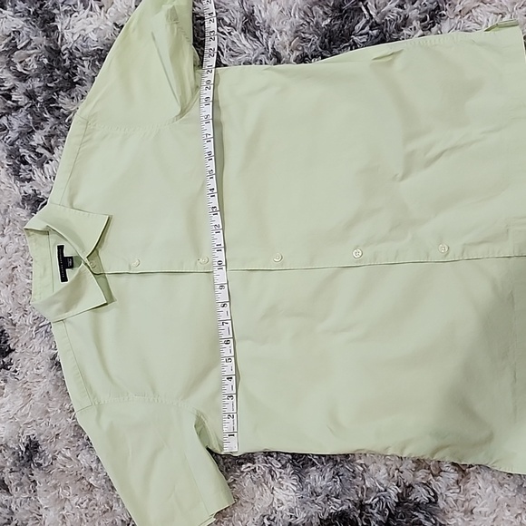 BANANA REPUBLIC MEN'S BUTTON DOWN SHORTS SLEEVE SIZE M ,LIGHT GREEN - Picture 5 of 9